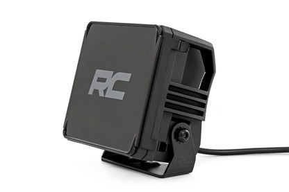Rough Country 4 Inch LED Amber Light Pods | Square | Amber DRL | Pair by Rough Country