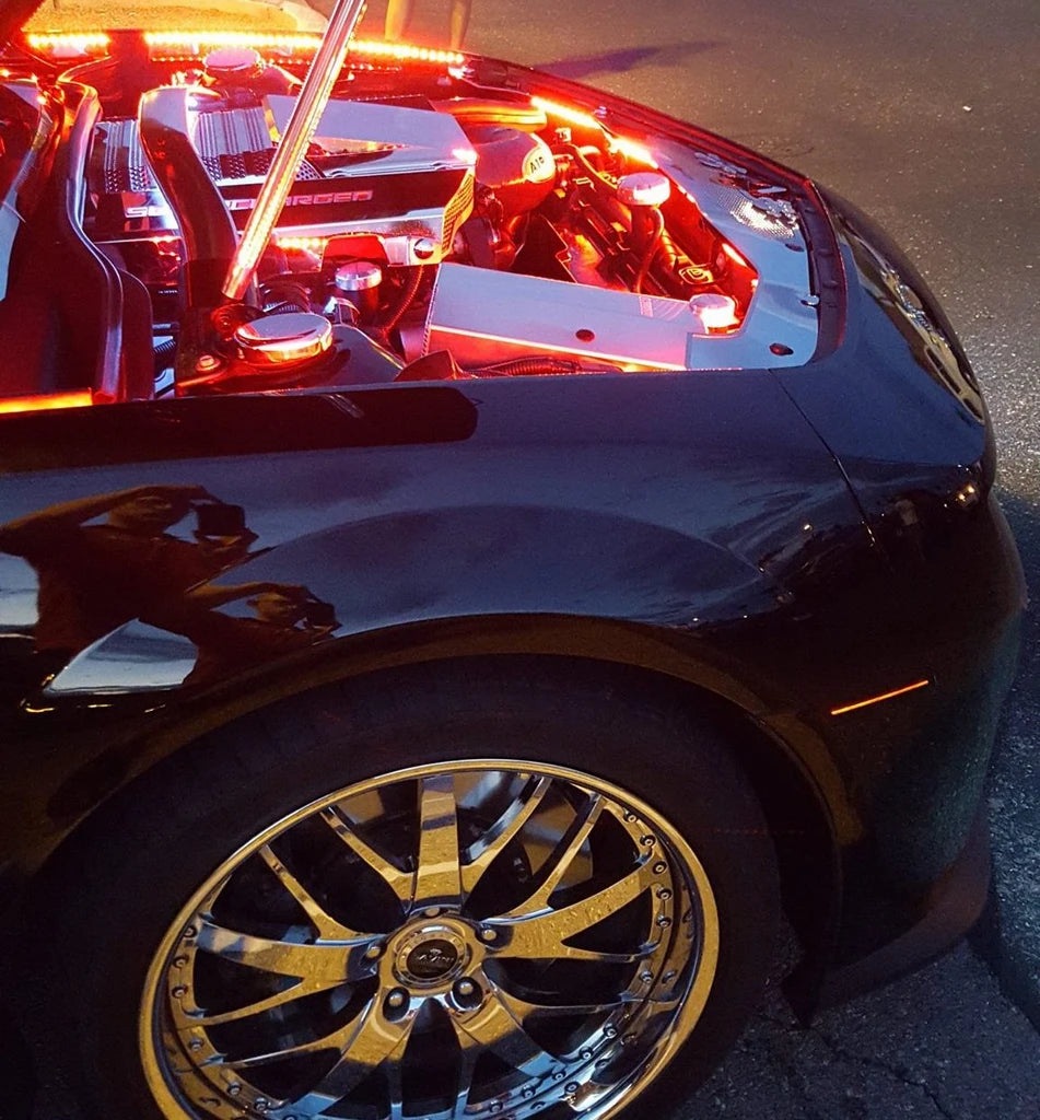 Oracle Lighting Flex strip features high quality Bridgelux SMD Chips for maximum brightness. The LED strips are sealed with a high grade silicone which are heat resistant. Package comes with strips for the front, rear, and side of the engine bay. by Oracle Lighting