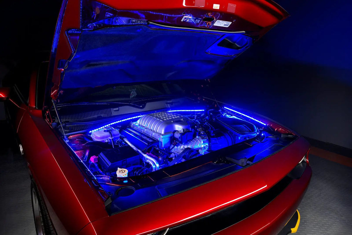 Oracle Lighting Flex strip features high quality Bridgelux SMD Chips for maximum brightness. The LED strips are sealed with a high grade silicone which are heat resistant. Package comes with strips for the front, rear, and side of the engine bay. by Oracle Lighting