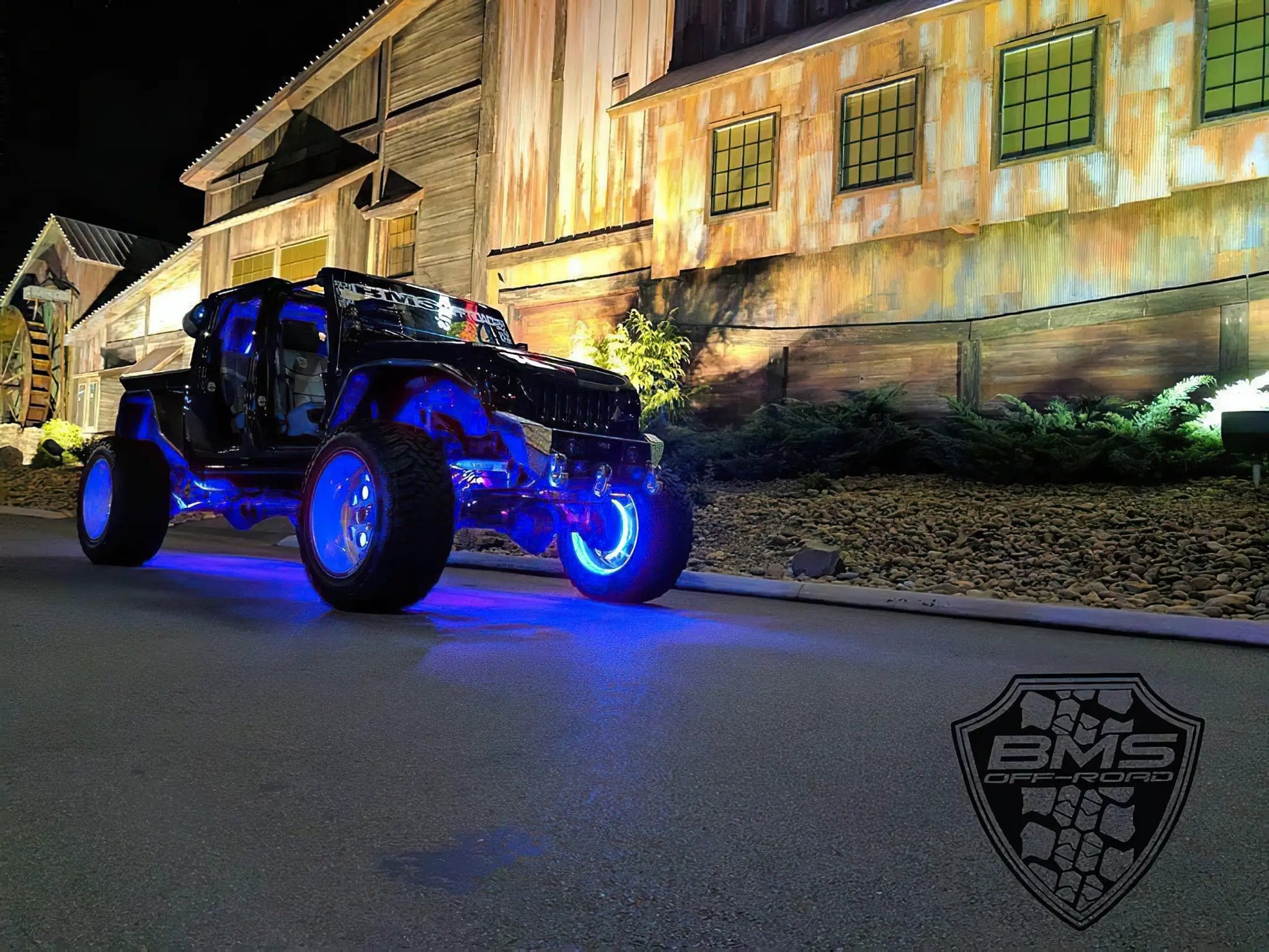 Oracle Lighting Double wide blue LED wheel ring with plug and play waterproof connectors. Consist of four illuminated rings which attach to dust shield. Rings include five mounting brackets. Universal vehicle application. by Oracle Lighting