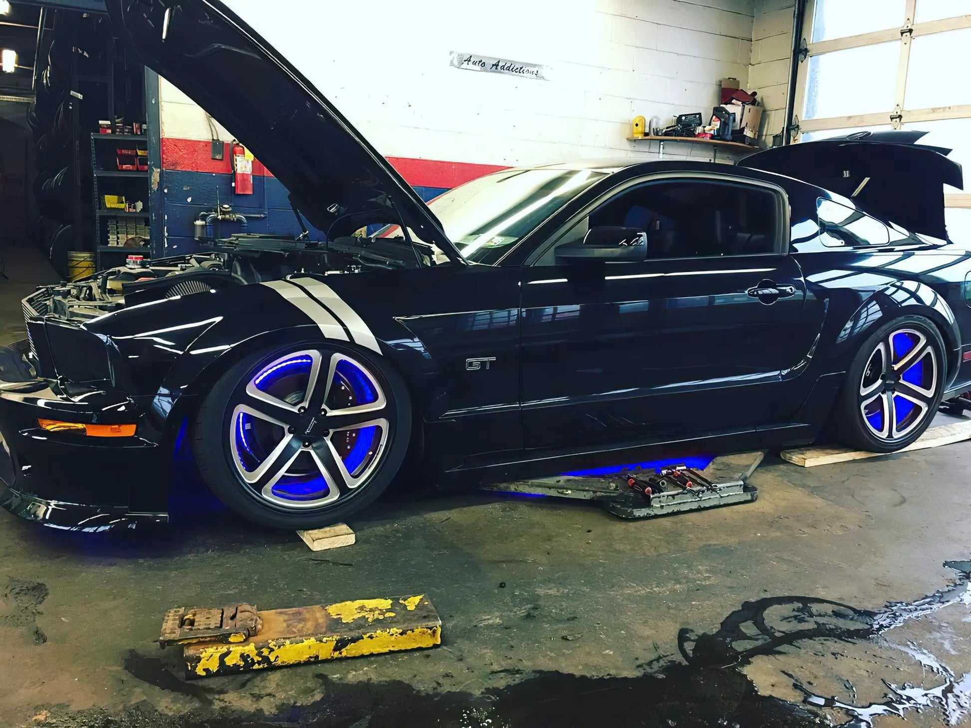 Oracle Lighting Double wide blue LED wheel ring with plug and play waterproof connectors. Consist of four illuminated rings which attach to dust shield. Rings include five mounting brackets. Universal vehicle application. by Oracle Lighting