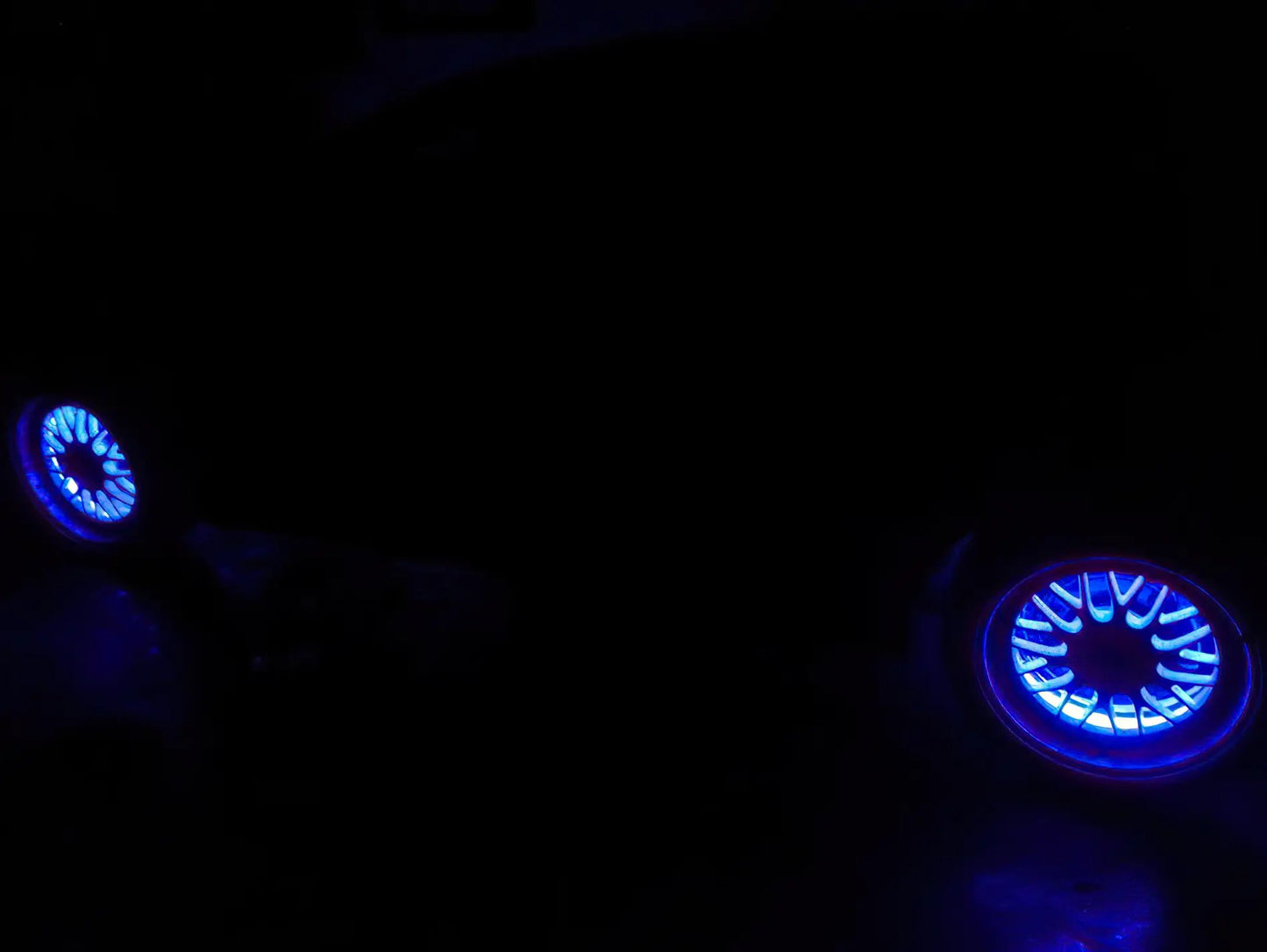 Oracle Lighting Double wide blue LED wheel ring with plug and play waterproof connectors. Consist of four illuminated rings which attach to dust shield. Rings include five mounting brackets. Universal vehicle application. by Oracle Lighting