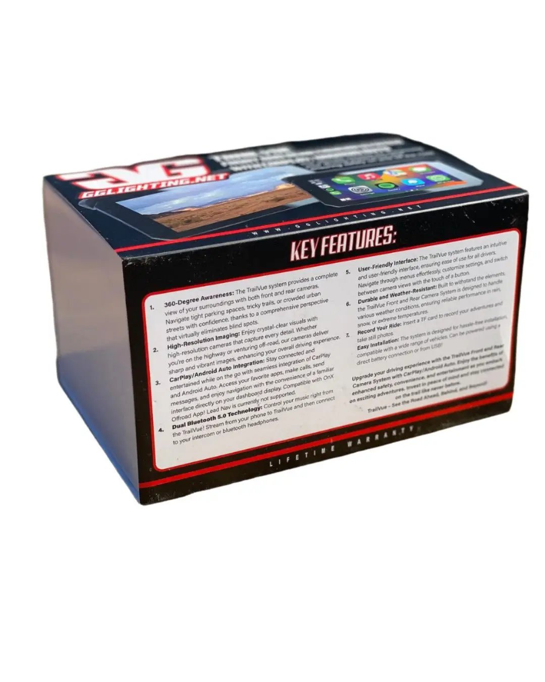 TrailVue Front and Rear Camera System with Carplay/Android Auto by GGLighting