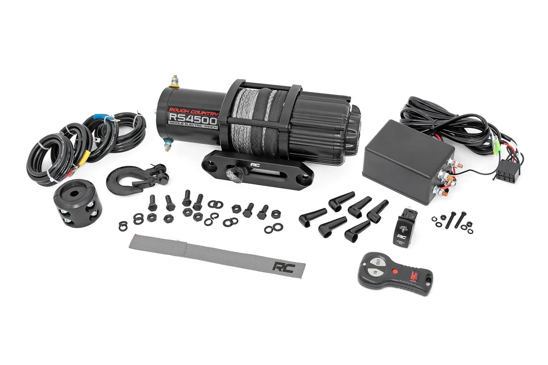 Rough Country 4500-LB Winch W/ Remote | UTV | Synthetic Rope by Rough Country