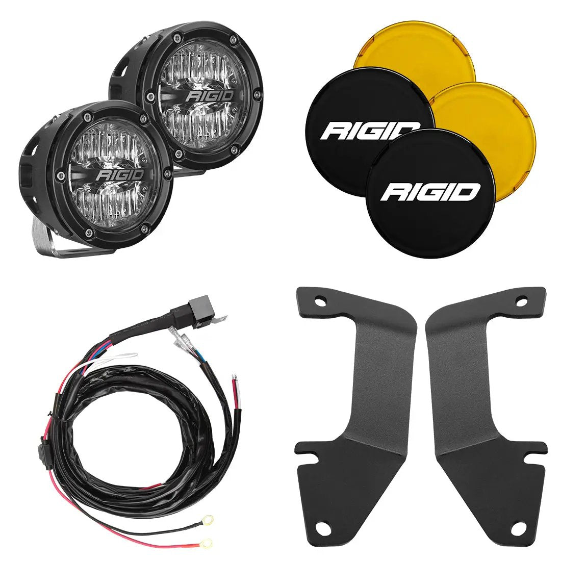RIGID Industries An A-Pillar mount kit designed for the 2014-2020 Toyota Tundra. This kit includes A-Pillar mounting brackets, 2 4 inch 360-Series Yellow Backlight lights, 2 solid black light covers, 2 transparent Yellow light covers and a wiring harness. by RIGID Industries
