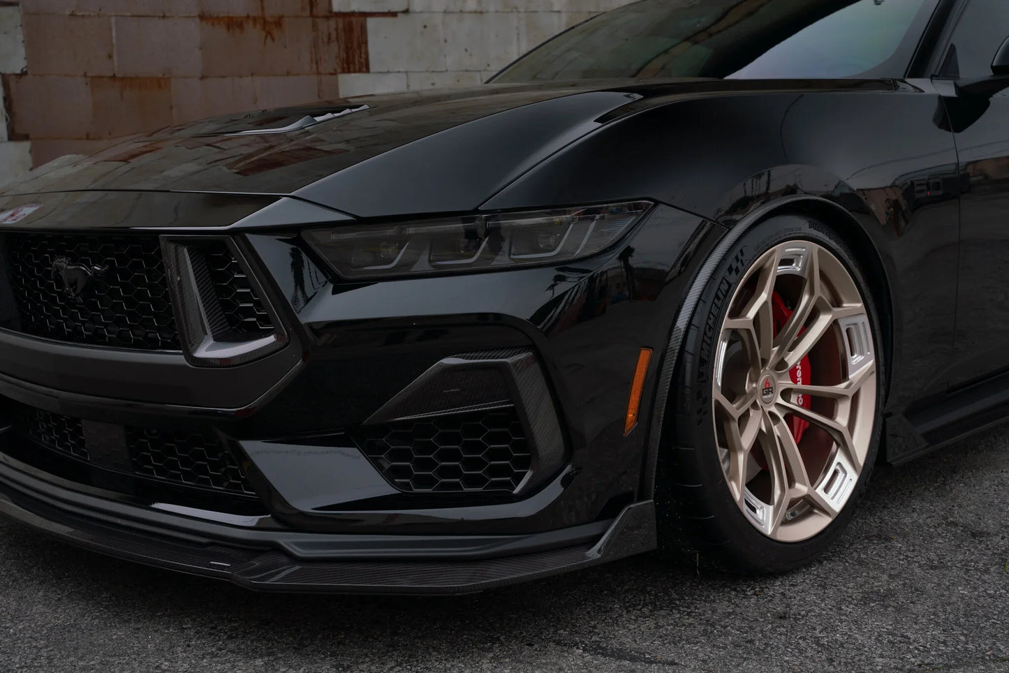NYTOP 2024-Current Ford Mustang GT Dry Carbon Side Grille Trim Cover