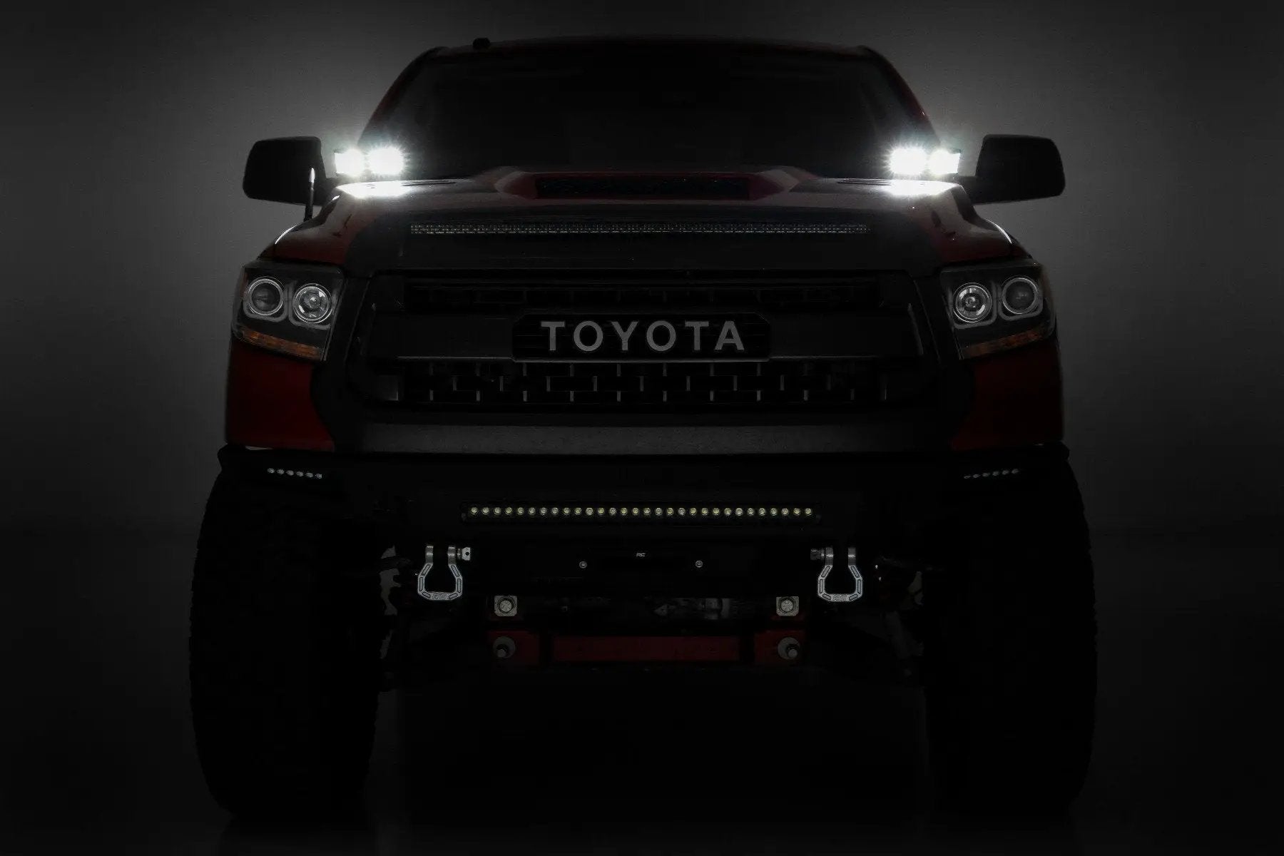 Rough Country LED Light Kit | Ditch Mount | Dual 2" Black Pairs | Flood | Toyota Tundra (14-21) by Rough Country