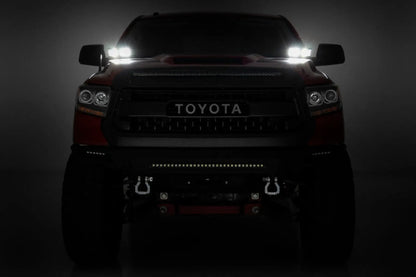Rough Country LED Light Kit | Ditch Mount | Dual 2" Black Pairs | Amber DRL | Toyota Tundra (14-21) by Rough Country