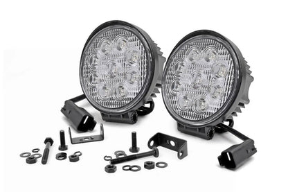 Rough Country 4 Inch Chrome Series LED Light | Round | Pair by Rough Country