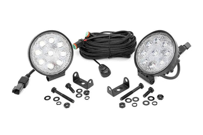 Rough Country 4 Inch Chrome Series LED Light | Round | Pair by Rough Country