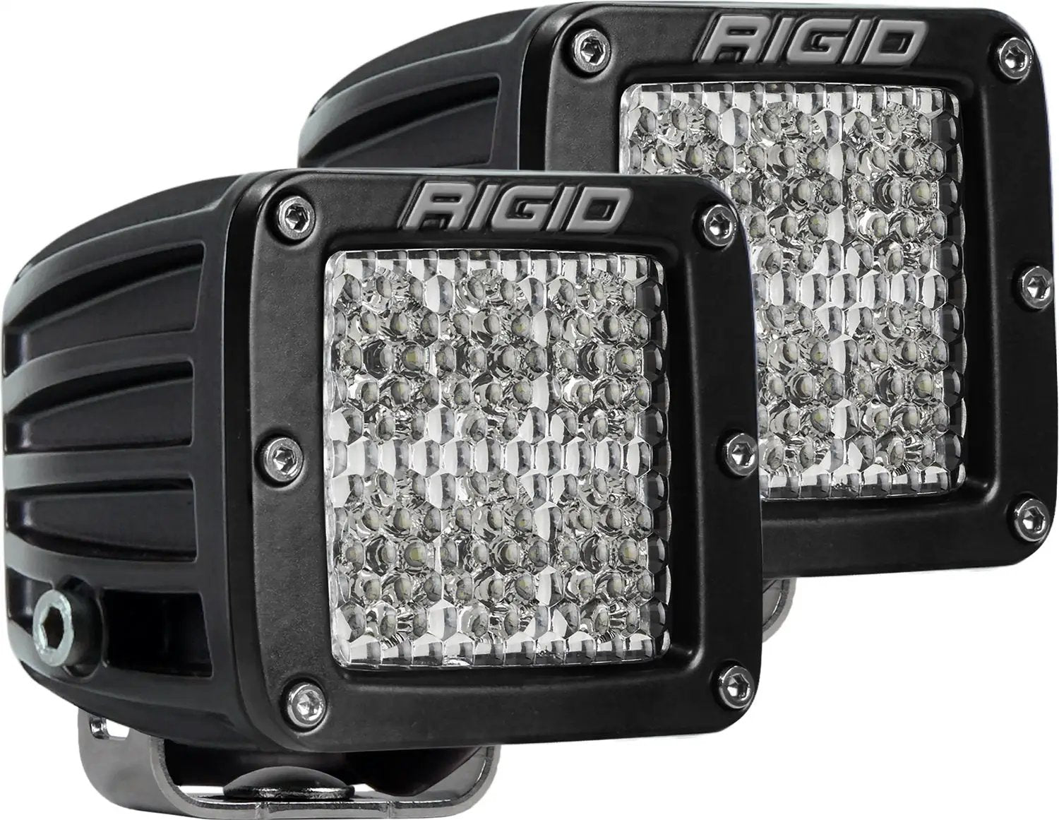 RIGID Industries D-Series PRO LED Light, Flood Diffused, Surface Mount, Black Housing, Pair by RIGID Industries