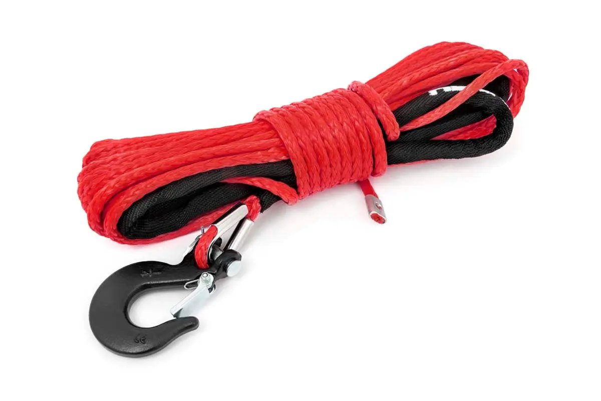 Rough Country Synthetic Rope | 1/4 Inch | 50 Ft | Red by Rough Country
