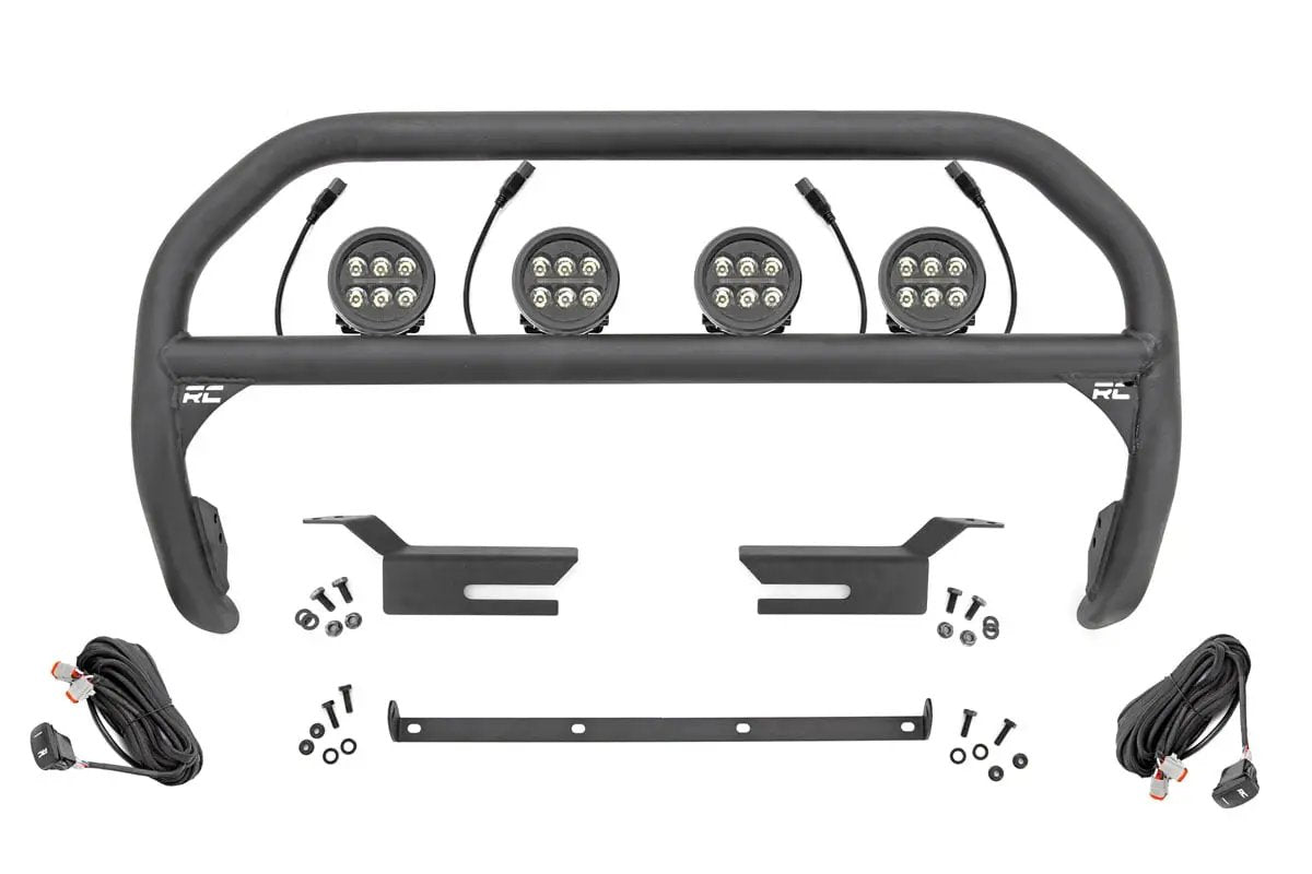Rough Country Nudge Bar | 3.5 Inch Round Led (x4) | Ford Bronco 4WD (2021-2025) by Rough Country