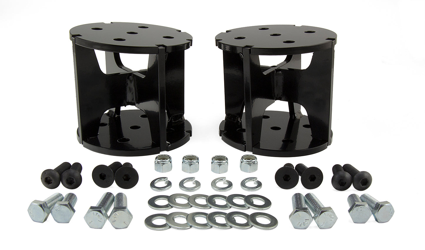 Air Lift Company now offers sets of Universal Air Spring Spacers, specifically designed to enable drivers of lifted pickups to add air suspension applications to their vehicles. Available in a 4", 6", and angled varieties.