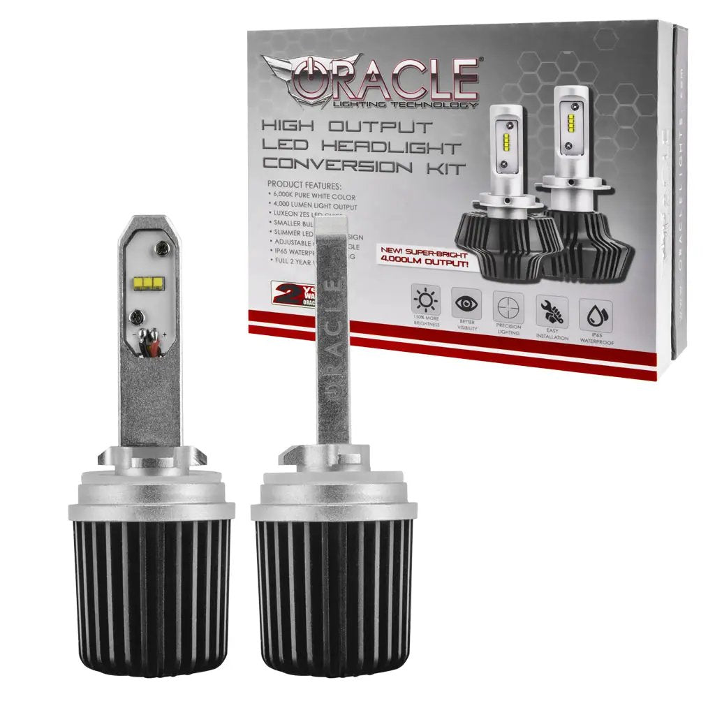 Oracle Lighting The new adjustable heat sink is removable which allows to reverse install or mount outside the headlight back-cap for added adaptability. The Luxeon ZES chips increase lumen output while drawing less than half the power of factory bulbs. by Oracle Lighting