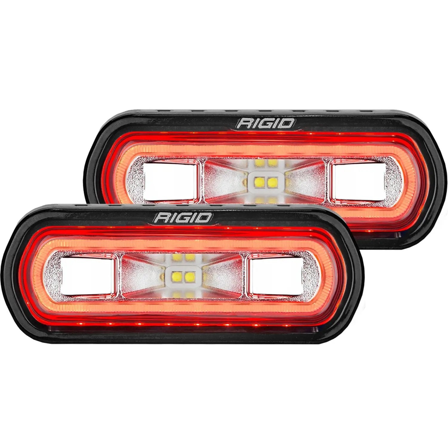 RIGID Industries SR-L Series Off-Road Spreader Pod, 3 Wire, Surface Mount, Red Halo, Pair by RIGID Industries