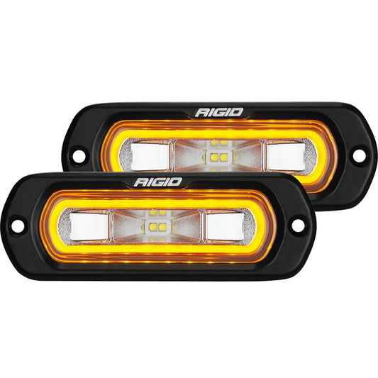 RIGID Industries SR-L Series Off-Road Spreader Pod, 3 Wire, Flush Mount, Amber Halo, Pair by RIGID Industries