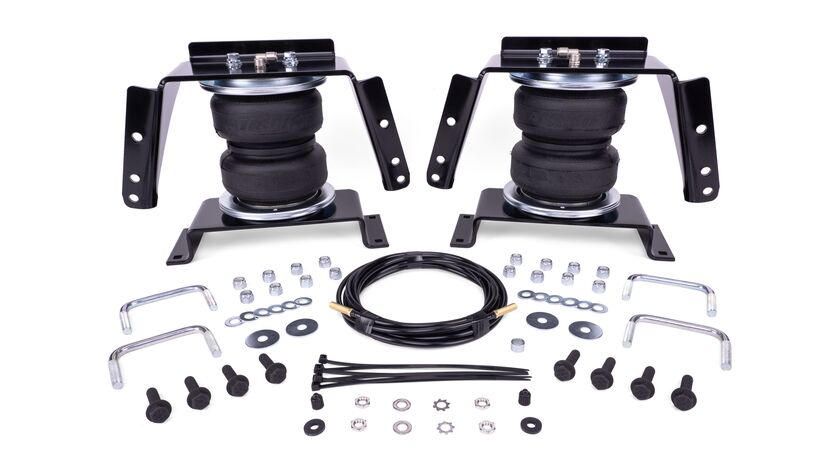 Air Lift The LoadLifter 5000 load support kit for the 2017-2026 Ford F-350 Chassis Cab 2WD & 4WD offers up to 5,000 lbs. of load-leveling capacity to help eliminate squat, trailer sway, and body roll and backed by a limited lifetime warranty.