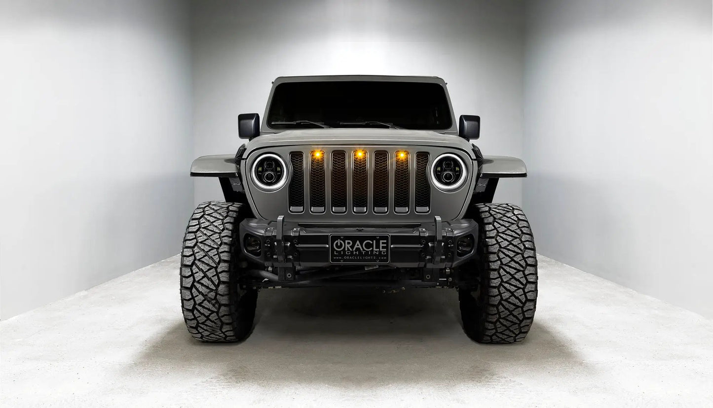 ORACLE Lighting Jeep Wrangler JL/Gladiator JT 7in. High Powered LED Headlights (Pair) White Halos by Oracle Lighting