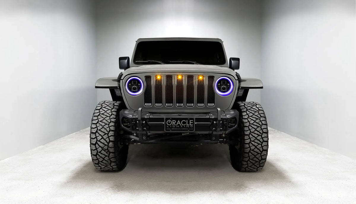 ORACLE Lighting Jeep Wrangler JL/Gladiator JT 7in. High Powered LED Headlights (Pair) Dynamci ColorSHIFT by Oracle Lighting