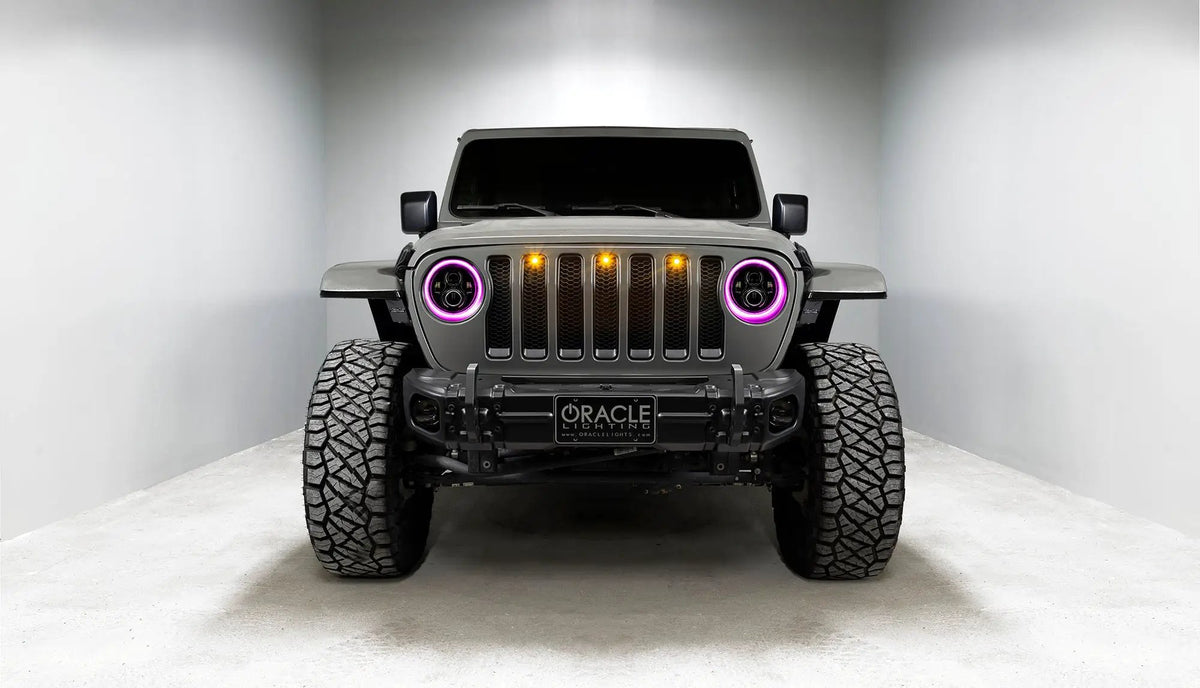 ORACLE Lighting Jeep Wrangler JL/Gladiator JT 7in. High Powered LED Headlights (Pair) Dynamci ColorSHIFT by Oracle Lighting
