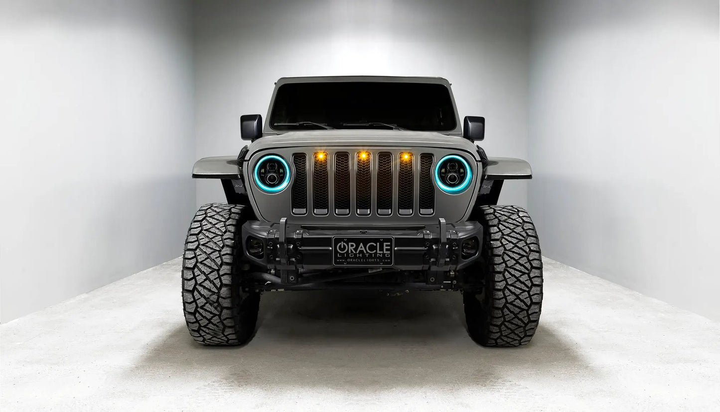 ORACLE Lighting Jeep Wrangler JL/Gladiator JT 7in. High Powered LED Headlights (Pair) Dynamci ColorSHIFT