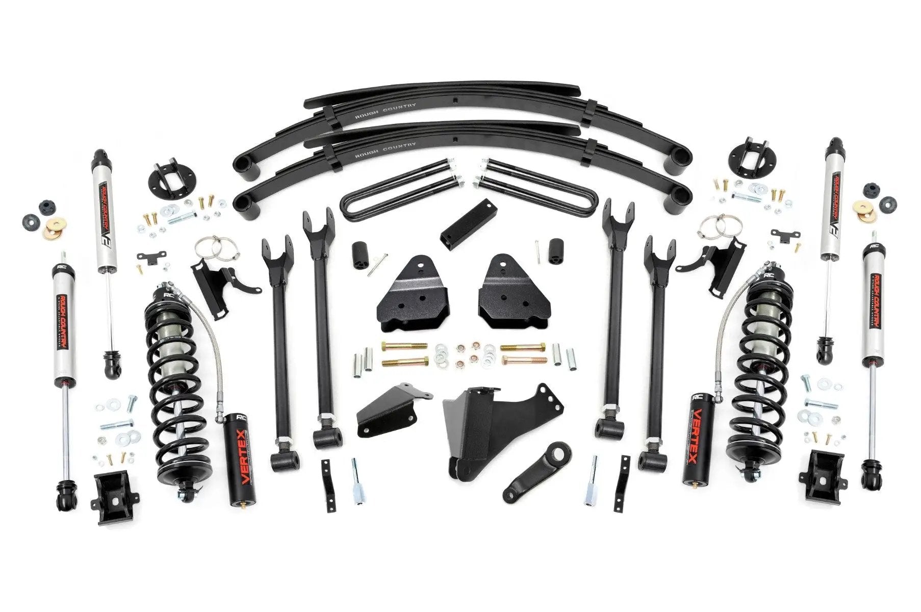 Rough Country 6 Inch Lift Kit | Diesel | 4 Link | RR Spring | C/O V2 | Ford F-250/F-350 Super Duty (05-07) by Rough Country