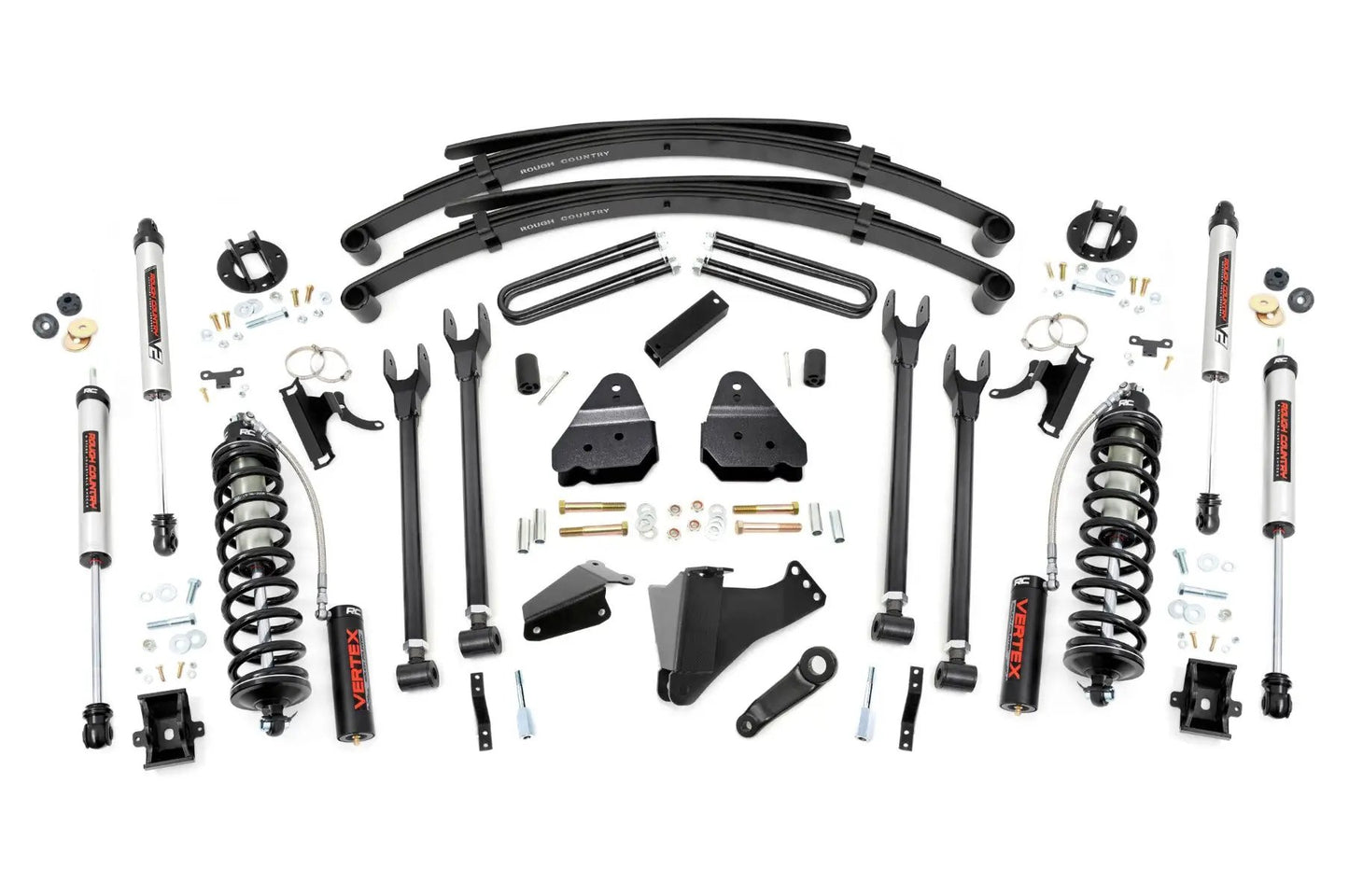 Rough Country 6 Inch Lift Kit | Gas | 4 Link | RR Spring | C/O V2 | Ford F-250/F-350 Super Duty (05-07) by Rough Country