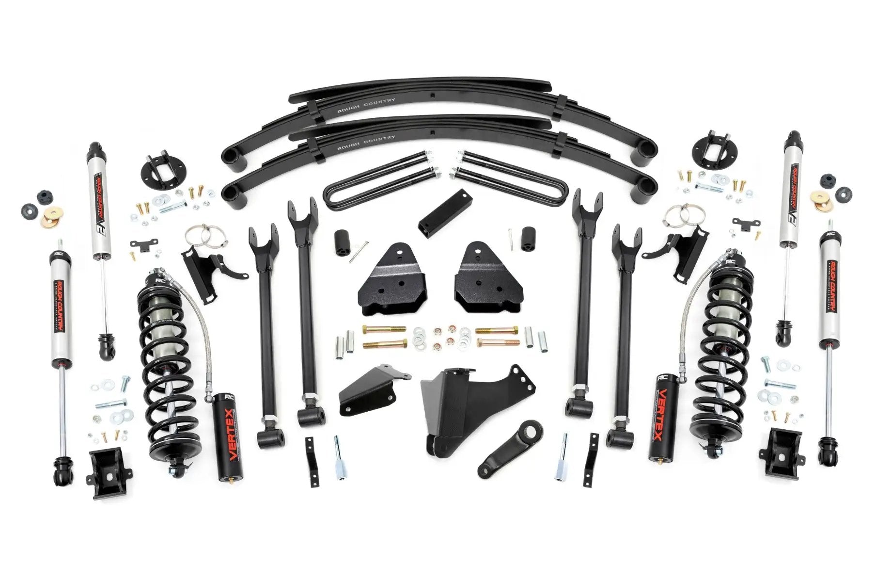 Rough Country 6 Inch Lift Kit | Gas | 4 Link | RR Spring | C/O V2 | Ford F-250/F-350 Super Duty (05-07) by Rough Country