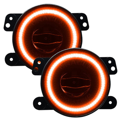 Oracle Lighting This High Performance Fog Light comes with an amber Halo pre-installed. Fog light is made from a polycarbonate housing and epoxy sealed electronics. This provides for a waterproof and impact resistant design. Includes new Luxeon ZES chip.