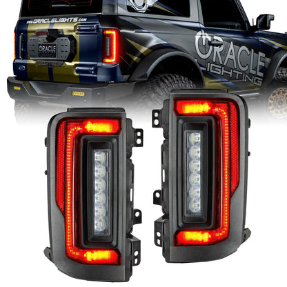 ORACLE Lighting "Black Series" V2 2021-2025 Ford Bronco Flush Mount LED Tail Lights - Low Profile 1,400 Lumens - Fits Factory Halogen Models