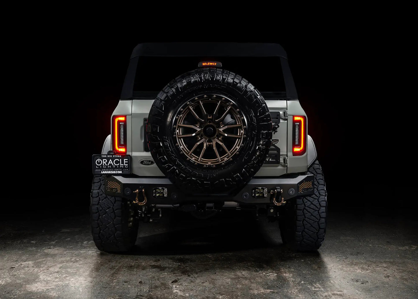 ORACLE Lighting "Black Series" V2 2021-2025 Ford Bronco Flush Mount LED Tail Lights - Low Profile 1,400 Lumens - Fits Factory Halogen Models
