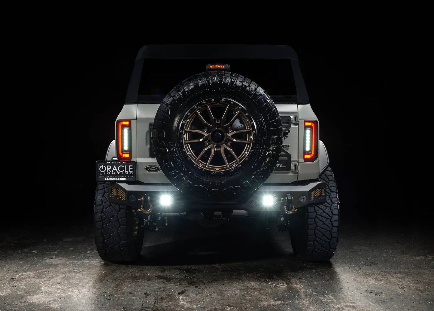 ORACLE Lighting "Black Series" V2 2021-2025 Ford Bronco Flush Mount LED Tail Lights - Low Profile 1,400 Lumens - Fits Factory Halogen Models