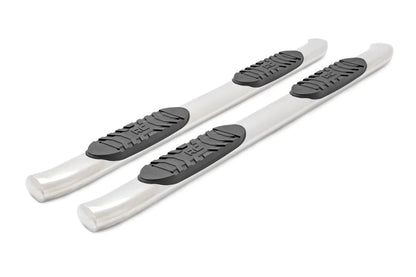 Rough Country Oval Nerf Steps | Stainless | Crew Cab | DEF Tank | Chevy/GMC 1500/2500HD/3500HD (07-19 & Classic) by Rough Country