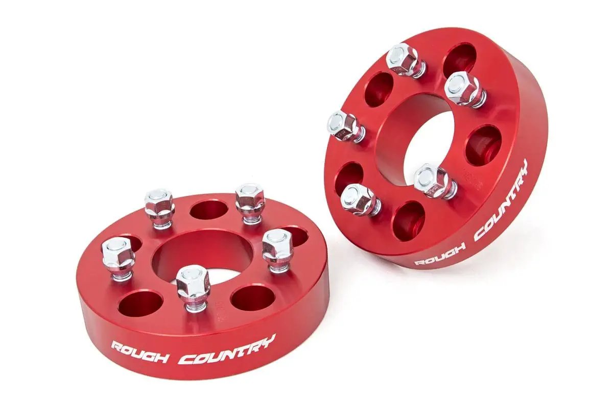 Rough Country 1.5 Inch Wheel Adapters | 5x5 to 5x4.5 | Red | Jeep Wrangler JK/Wrangler Unlimited (07-18) by Rough Country