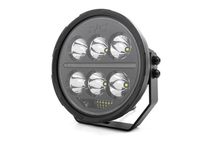 Rough Country Black Series Halo LED Light Pair | White/Amber DRL | 6.5 Inch | Round by Rough Country