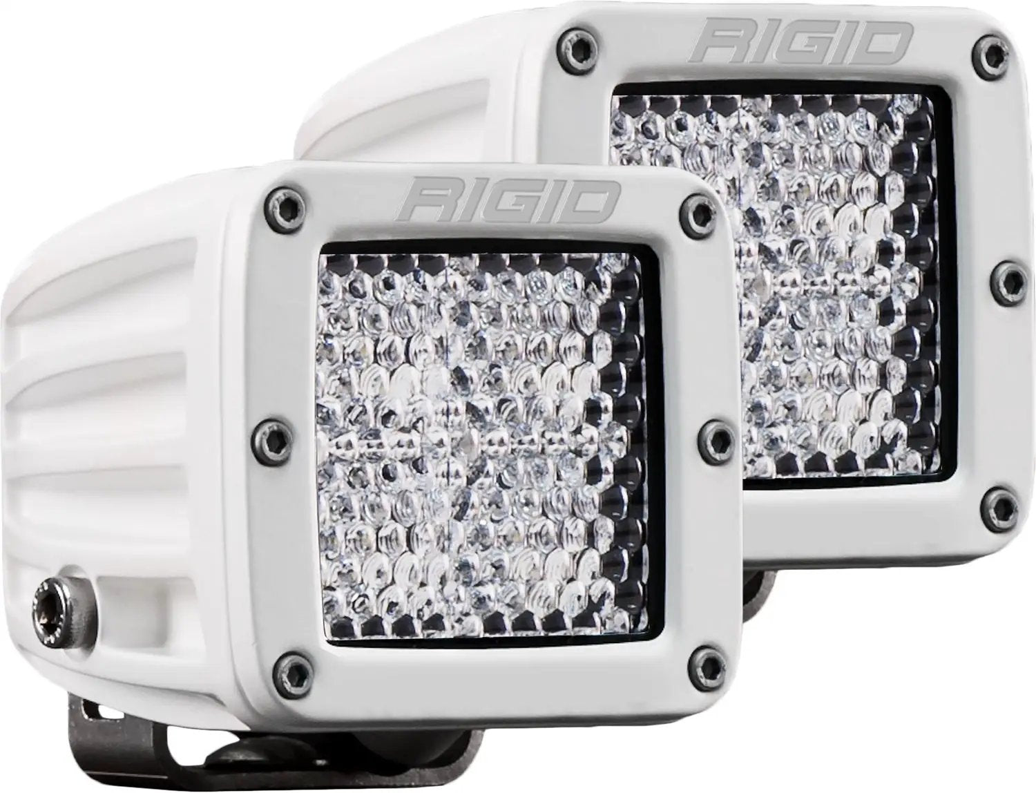 RIGID Industries D-Series PRO Light, Flood Diffused, Surface Mount, White Housing, Pair by RIGID Industries