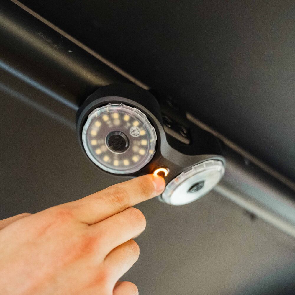 KC HiLiTES The Dual Cyclone Dome Light Mount is a high-output, roll cage-mounted dome light mount for the crowd-favorite KC Cyclone V2 lights. It features a cast aluminum housing for two cyclone lights and a sealed push-button switch.