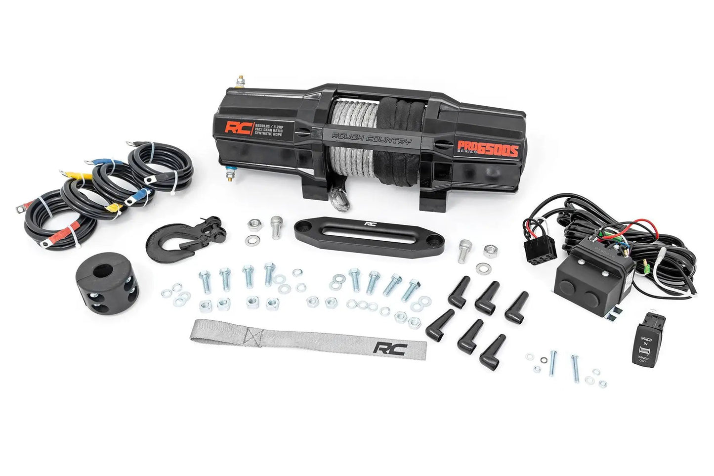 Rough Country 6500-LB Winch W/ Remote | UTV | Synthetic Rope by Rough Country