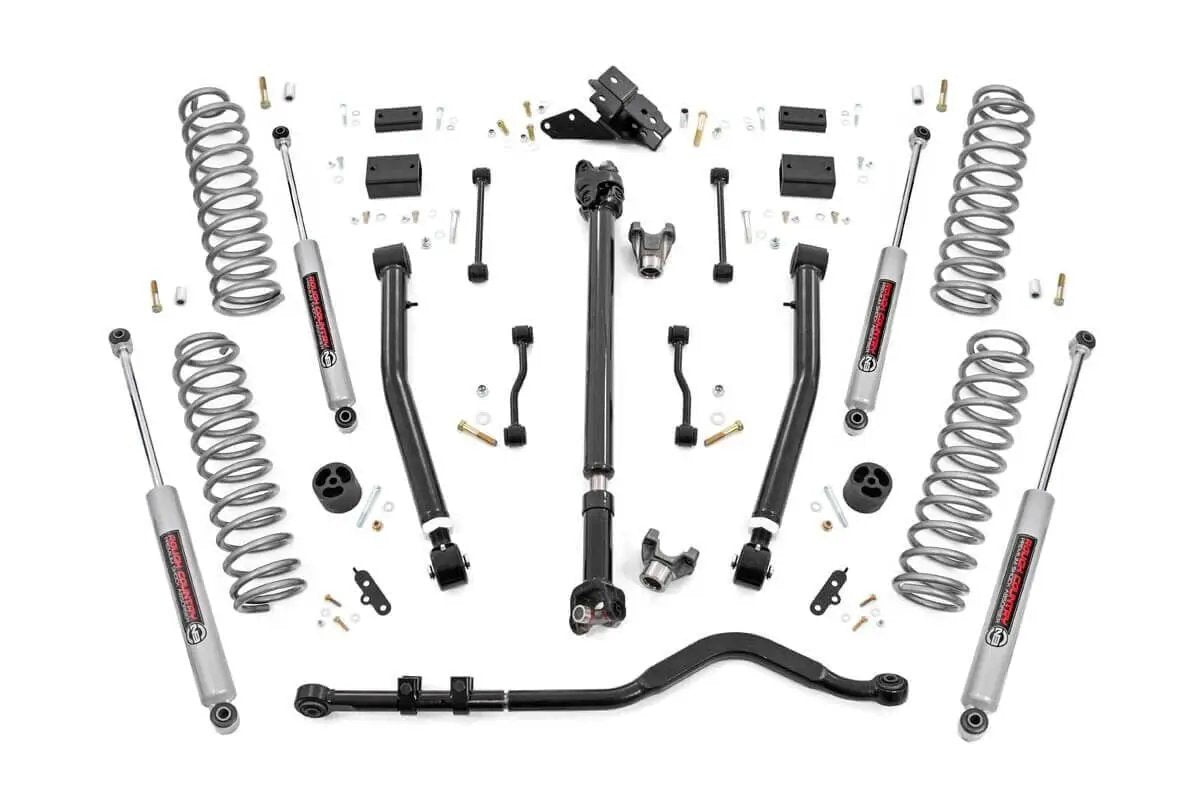 Rough Country 3.5 Inch Lift Kit | Adj Lower | FR D/S | Jeep Wrangler JL 4WD (2018-2023) by Rough Country