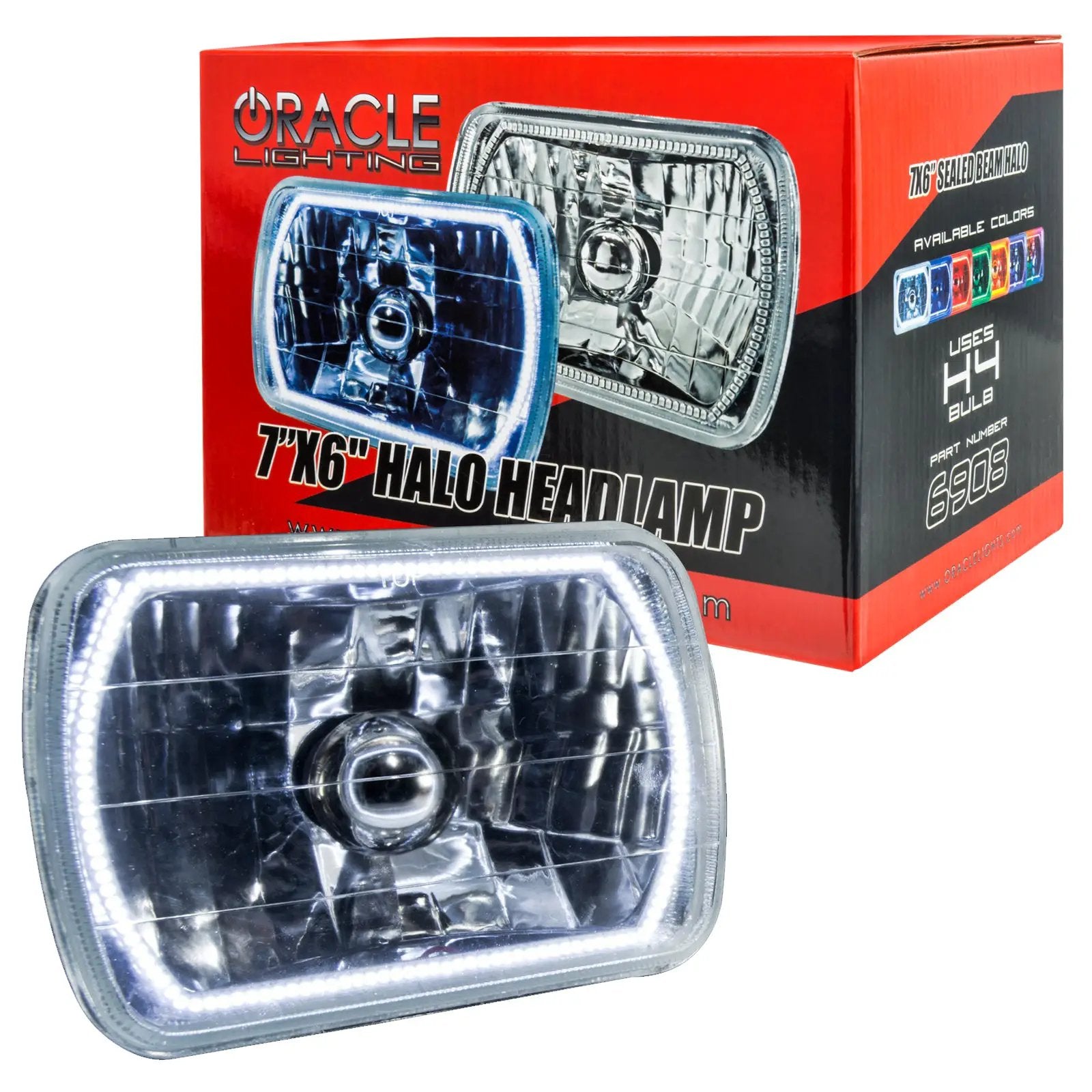 ORACLE Lighting Pre-Installed Lights 7x6 IN. Sealed Beam - White Halo by Oracle Lighting
