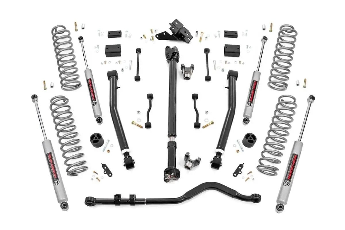 Rough Country 3.5 Inch Lift Kit | Adj LCA | FR D/S | Jeep Wrangler JL Rubicon 4WD (18-23) by Rough Country