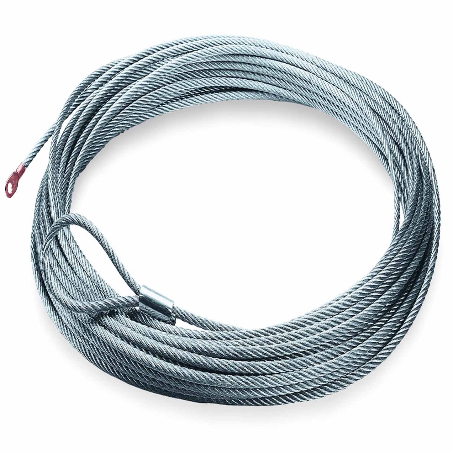 Warn For Warn RT15 and 1.5ci Winches; 5/32 Inch Diameter x 50 Foot Length; Galvanized Aircraft Wire; Loop on One End and Wire Rope Terminal on Other End