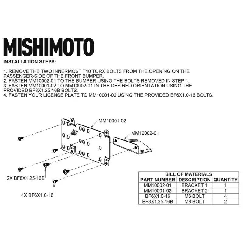 Mishimoto MM License Plate Relocation by Mishimoto