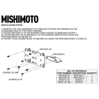 Mishimoto MM License Plate Relocation by Mishimoto