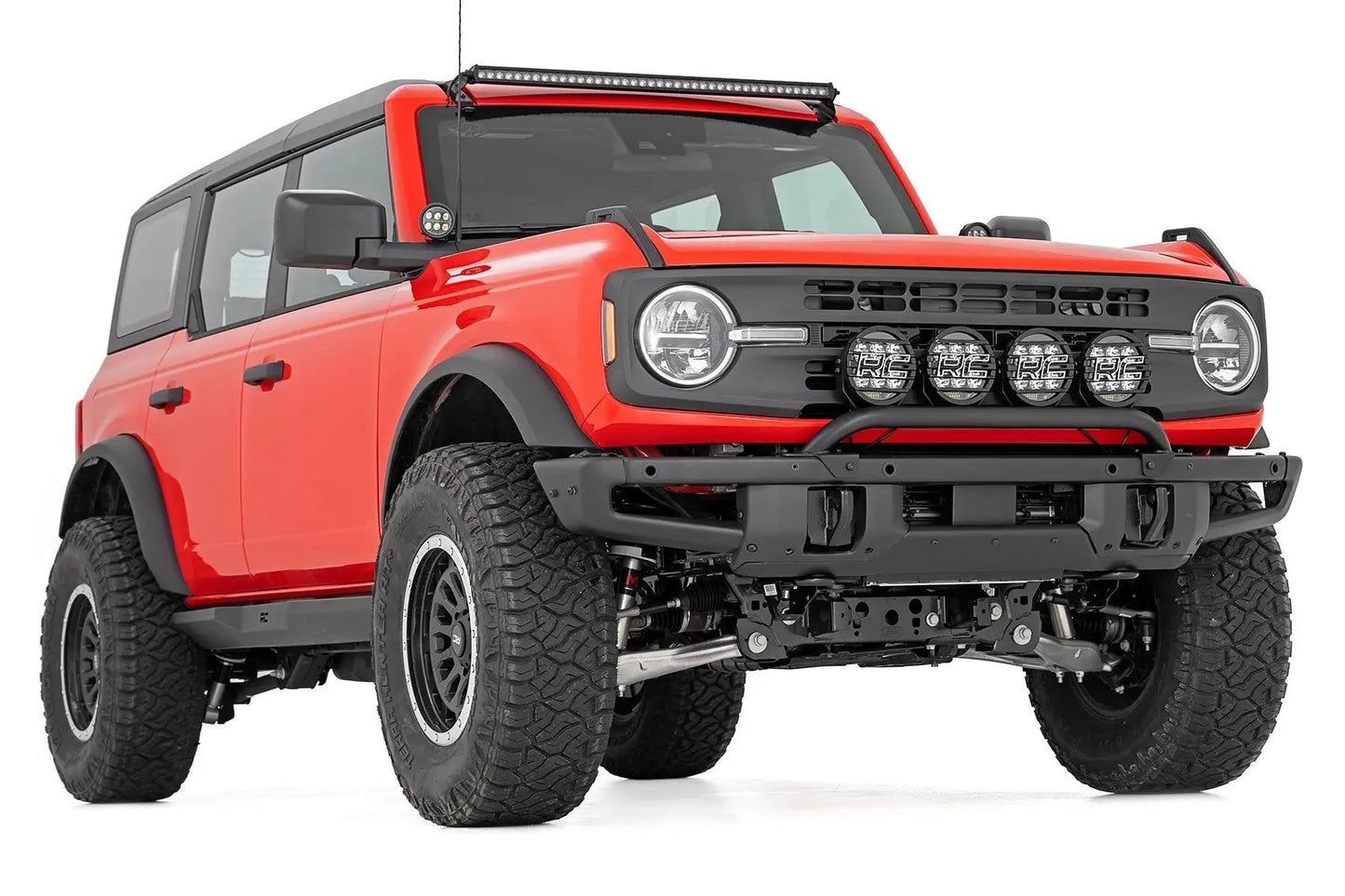 Rough Country Black Series Halo LED Light Pair | White/Amber DRL | 6.5 Inch | Round by Rough Country
