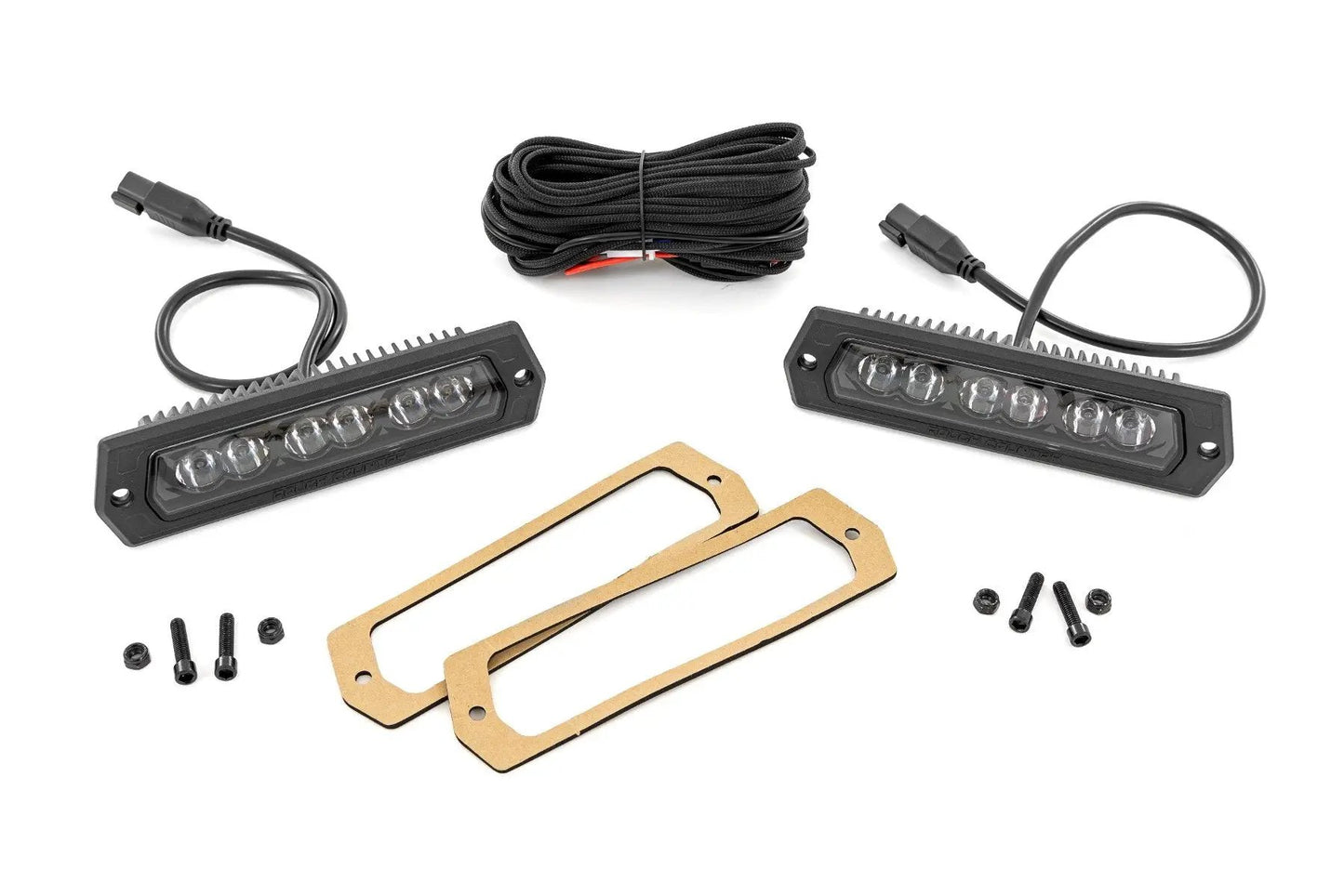 Rough Country 6 Inch Black Series LED Lights | Flush Mount | Pair by Rough Country