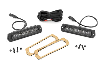 Rough Country 6 Inch Black Series LED Lights | Flush Mount | Pair by Rough Country