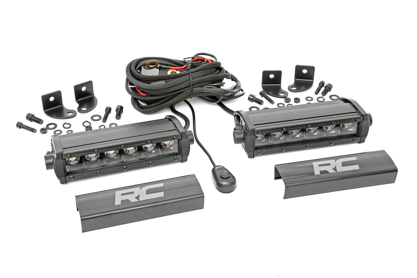 Rough Country 6 Inch Black Series LED Light Bar | Single Row | Pair by Rough Country