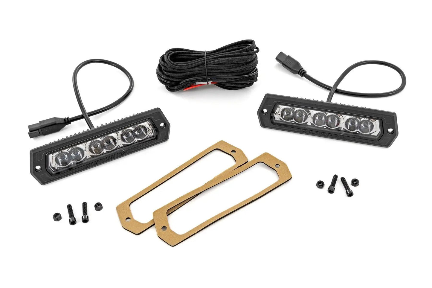 Rough Country 6 Inch Chrome Series LED Lights | Flush Mount | Pair by Rough Country